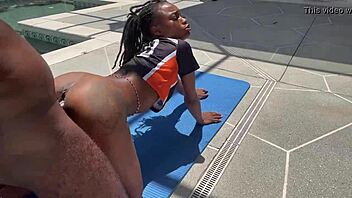 Ebony thot bent over for doggystyle fucking