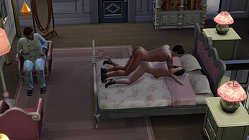 Karen pays debt with big tits and cum in threesome