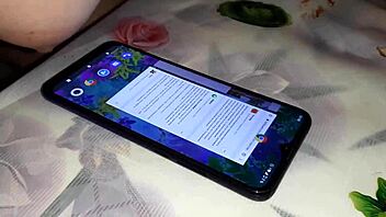 my girlfriend uses her phone with big boobs - lesbian illusion girls