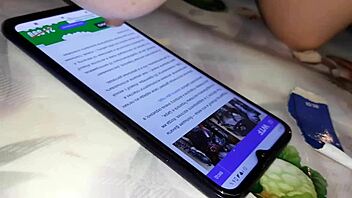 my girlfriend uses her phone with big boobs - lesbian illusion girls