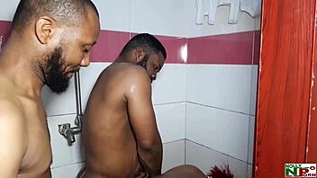 bathroom threesome with black queen natasha and pussy king