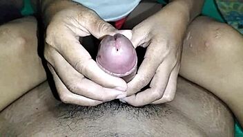 Wife's Friend Expertly Jerks Cock To Cum