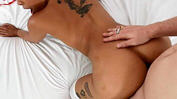 Gorgeous pornstar Maya Farrell in Christmas sex scene.