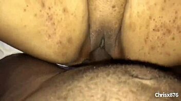 Ebony babe gets her tight ass pounded by a big black cock