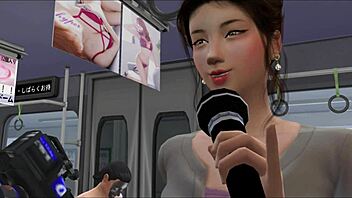 I’m totally hooked on this Japanese train handjob game, it’s freakin wild hentai stuff!