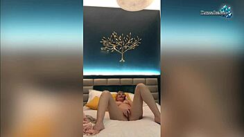 Passionate Shemale Jerks Off Big Tits In Bathroom