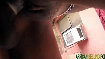 Teen ebony gets fucked by big black cock in homemade scene, handjob and ass play