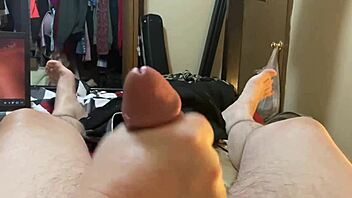 Amateur wife enjoys intense sex and gives a handjob for a close-up cumshot