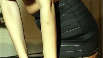 kenza rips her clothes for spanking and pussy play in lingerie stockings