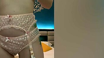 Passionate Shemale Jerks Off Big Tits In Bathroom