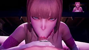Animated Hentai video featuring busty characters and oral sex