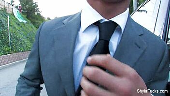 Shyla Stylez gets oiled up and teases her big tits and pussy solo 😏