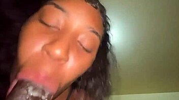 She sucked my huge black cock while her boyfriend called unexpectedly.