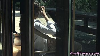 Classy european amateur takes rough anal outdoors - surprising twist!