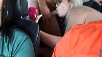 A steamy car ride leads to a raunchy encounter with a sultry cuckold couple