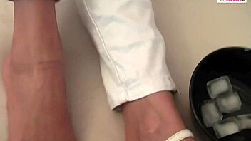 Adorable Caucasian companion enjoys using her pretty toes during intimate moments