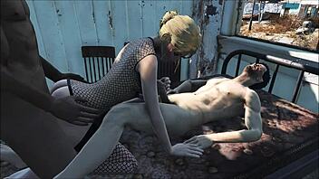 In Fallout 4, Katsu has a sexy threesome with blonde teens