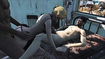 In Fallout 4, Katsu has a sexy threesome with blonde teens