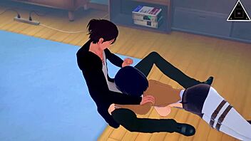 mikasa and eren having uncensored sex in this anime scene