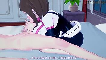Ochaco uraraka gives blowjob pov in boku no hero