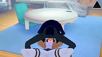 mikasa and eren having uncensored sex in this anime scene