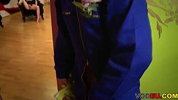 European babe enjoys intense cleaning session with German cleaner