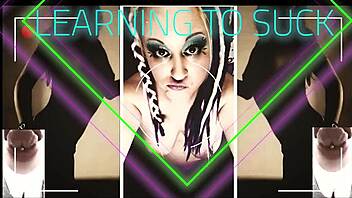 horny stepsister teaches sucking cock for femdom watching