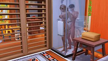 Damn! Stepson SLAMS stepmom's ass in hentai while stepdad watches!