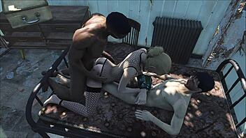 In Fallout 4, Katsu has a sexy threesome with blonde teens