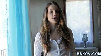 Blonde Teen Pornstar Reveals Pussy Backstage