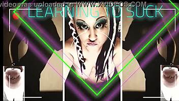 horny stepsister teaches sucking cock for femdom watching