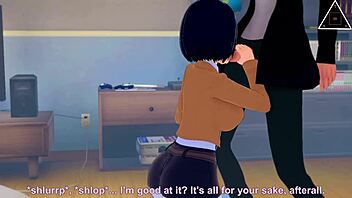 mikasa and eren having uncensored sex in this anime scene