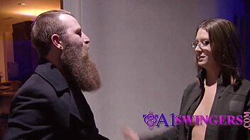 Black dude satisfies naughty chick in wild group