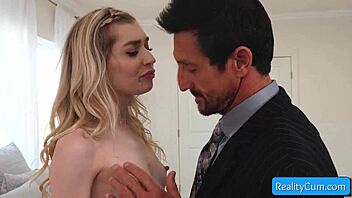 Horny Teen Slut Sucks Huge Cock and Makes Friend Cum!