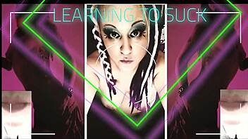 horny stepsister teaches sucking cock for femdom watching