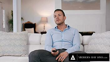 modern-day sins - horny cali caliente sneaks double creampie in kitchen