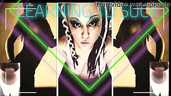 horny stepsister teaches sucking cock for femdom watching