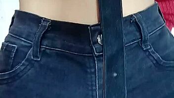 Watch Her Get Spanked And Play With Her Pussy Using A Belt!