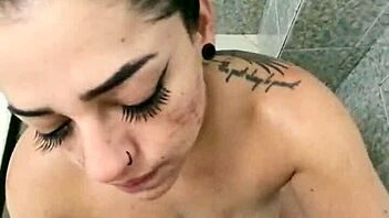 In the bathroom, this curvy milf makes him cum quickly with her big ass doggystyle fuck