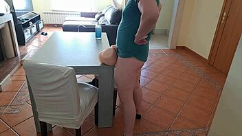 Chubby step sister trades in sex toy for real sex