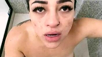 In the bathroom, this curvy milf makes him cum quickly with her big ass doggystyle fuck