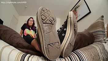 college cutie lets you smell her shoes n socks in femdom