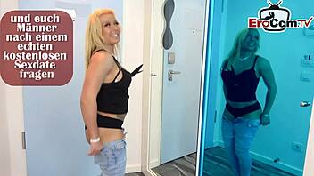 Amateur German MILF with natural tits enjoys rough sex