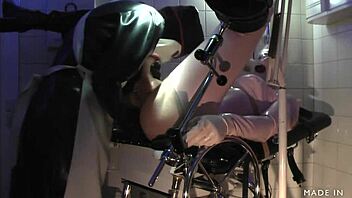 Latex-clad nurse Agnes's intense first session with patient