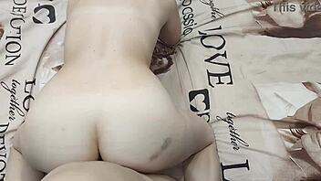 this blonde teen bends over for doggystyle pov with big ass. jerk off to her pussy and cock.