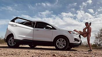 blonde couple caught naked in public sex