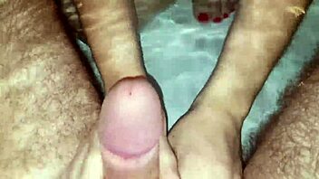 cock massage with huge cum underwater pov