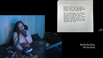 Naked Alan Wake playthrough part 3 with big tits brunette.