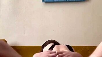 Shy latina friend enjoys riding in cowgirl position with her couple