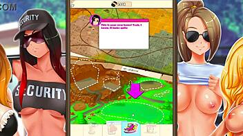 Hot Busty Business Game with Monster Cock and Dildo Play